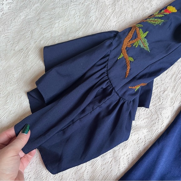 Judith March embroidered bell sleeve ruffle mini dress - Picture 4 of 11